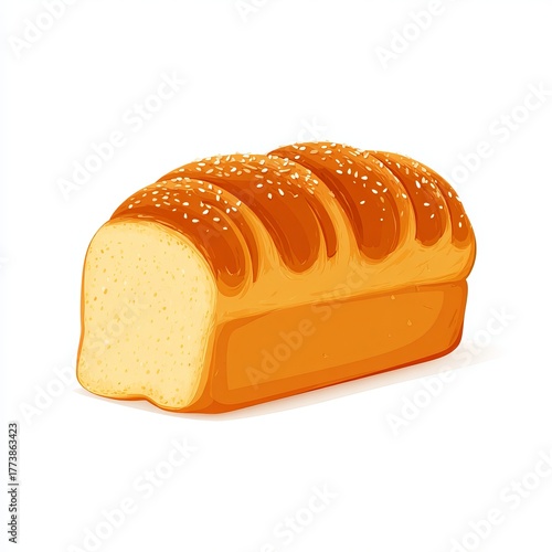 A freshly baked loaf of bread, ready to be sliced and enjoyed. A warm, inviting image perfect for culinary projects or food-related content. 