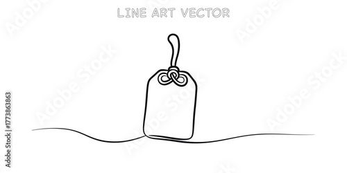 Japanese omamori good luck amulet continuous line art vector