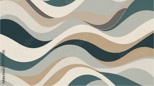 Abstract undulating wave pattern featuring organic flowing lines in serene muted tones, creating a modern, sophisticated background graphic