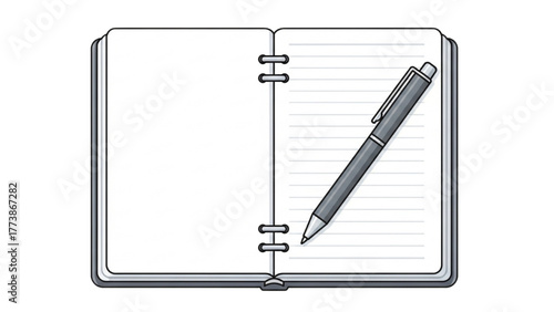 Open notebook with pen, ready for writing and ideas