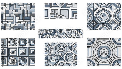 A conceptual collection of seamless hand-drawn geometric patterns and abstract backgrounds