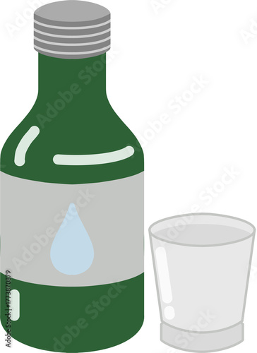 한국 술 소주와 소주잔