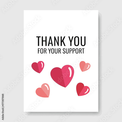 Thank You for Your Support A Heartfelt Message Expressing Gratitude and Appreciation with Loving Hearts