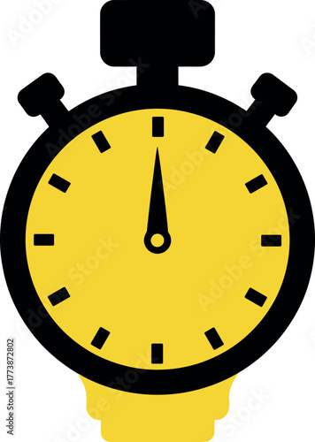 Yellow stopwatch vector for sports