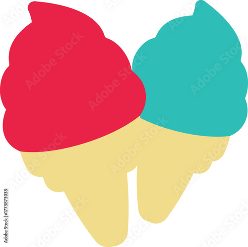 a double scoop ice cream in a cone