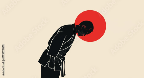 silhouette of a man in a red dress