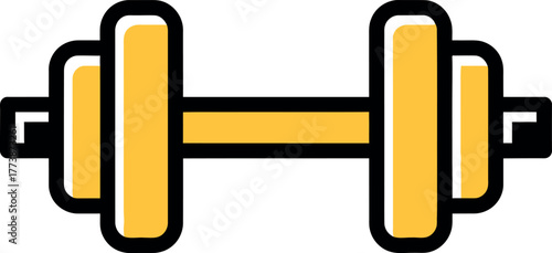 Yellow and black dumbbell vector
