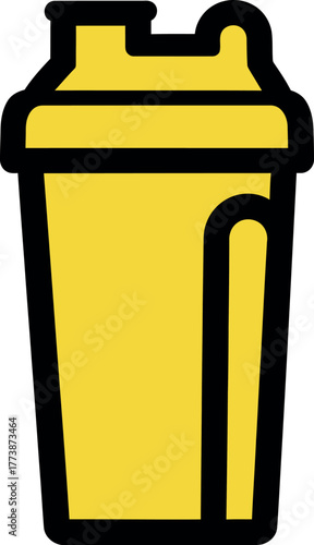 Yellow shaker bottle for protein shake vector