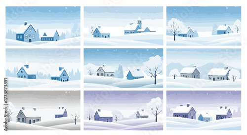 Three cheerful children, bundled in winter attire, collaboratively build a snowman in a snowy outdoor environment, demonstrating teamwork and seasonal fun during a festive holiday.