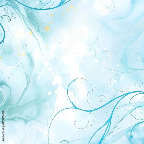 Abstract Ink Swirl Texture Background 8K Seamless Aqua Gold