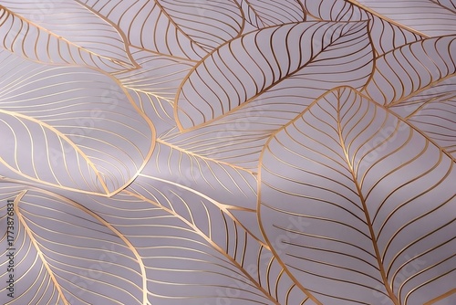 Silk Leaf Texture Background 8K Seamless Gold Flow