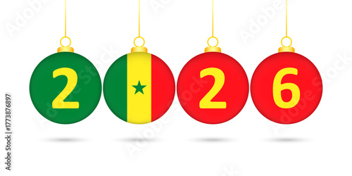 Senegal Flag Christmas Balls 2026 Decoration.