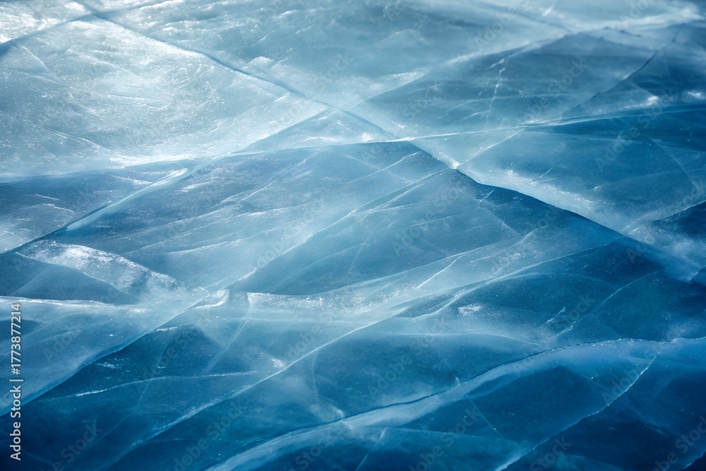 Obraz premium Ice Cracks Texture Background 8K Seamless Deep Blue