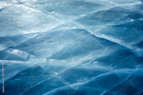 Ice Cracks Texture Background 8K Seamless Deep Blue