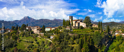 Obraz na plátně Barga - scenic medieval town in the heart of Italy in Tuscany ,Garfagnana Nature Reserve