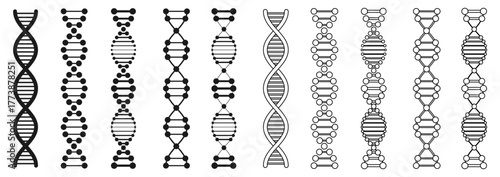 dna icon set vector illustration isolated on white background.