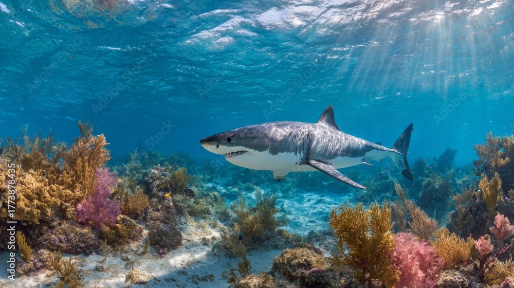 Obraz premium shark swimming in the sea water