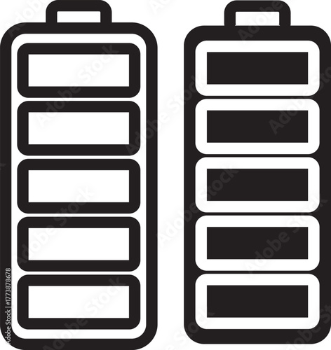 Smartphone charging battery icon set. battery level indicator icons. Concept power, energy, low , full, empty sign. Battery level indicators. Colorful battery charge level icons. Battery power level p