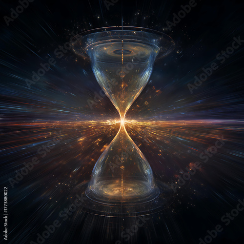 Cosmic Hourglass of Time: An Abstract Galactic Interpretation of Infinity and Transience in Space