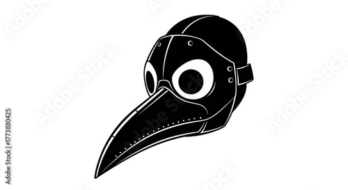 Intriguing plague doctor mask artwork, perfect for historical themes, Halloween concepts, or symbolic designs, a unique and eye catching graphic element