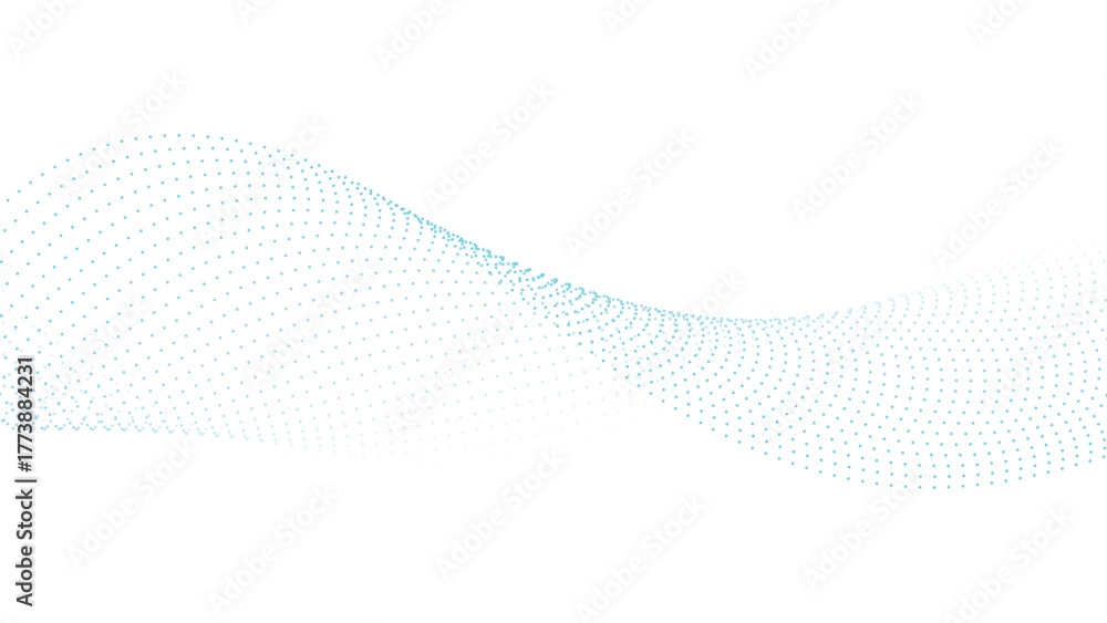 Fototapeta premium Modern vibrant dots wave flowing across white background for dynamic designs