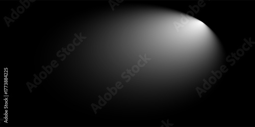 Limbo black background. Abstract dark gradient backdrop. Color wall of studio, room, stand for product display or photo. Modern banner with empty place for advertising text. Vector