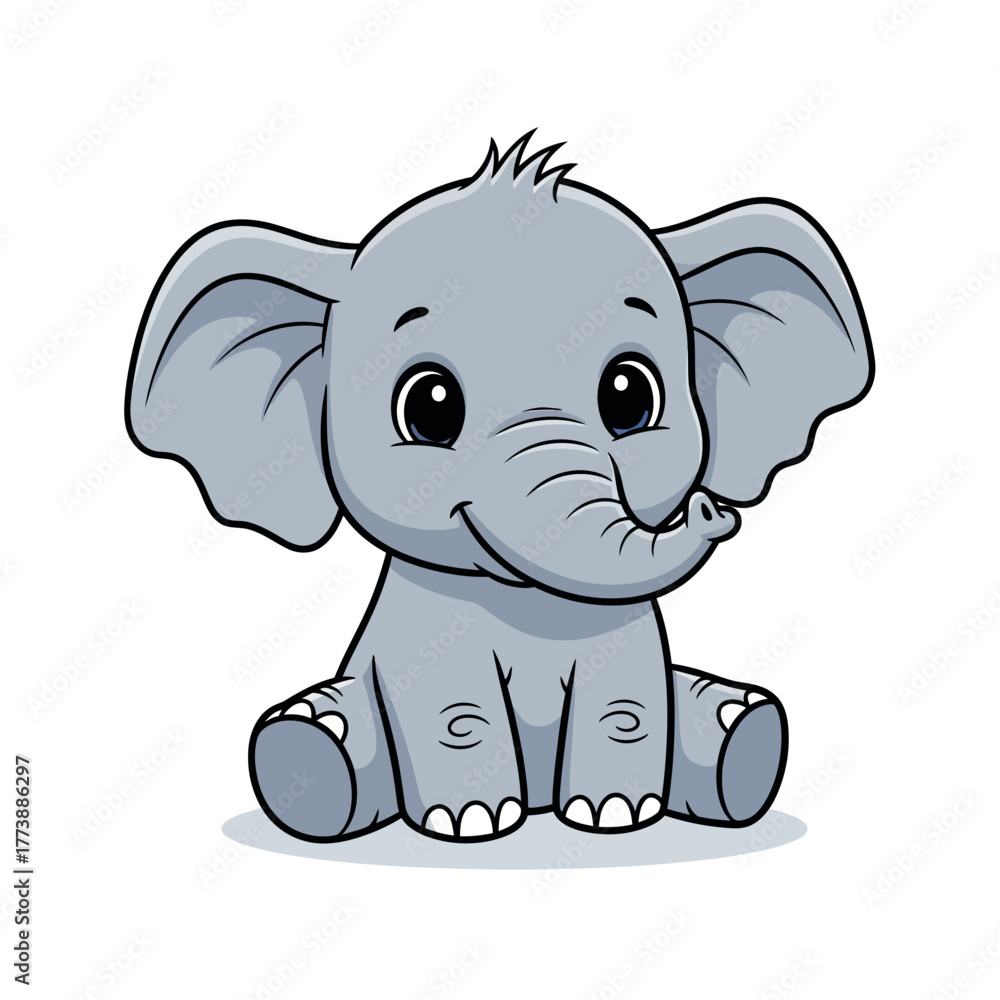Fototapeta premium elephant on vector illustration