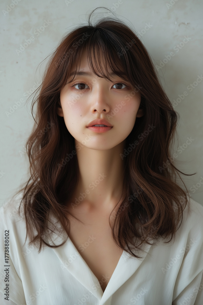 Fototapeta premium 日本女性のモダンなヘアスタイル