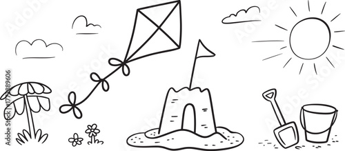 hand drawn vector illustration of a set