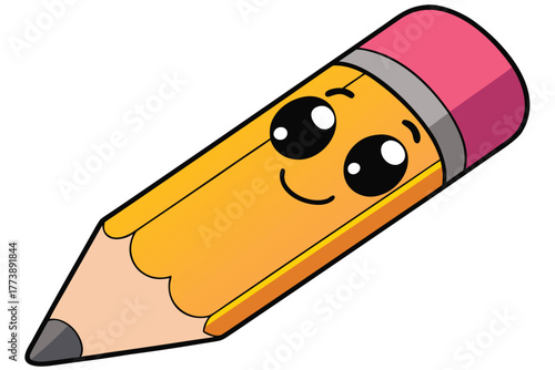 Cute Pencil Cartoon Illustration Stationery School Supplies Drawing Design