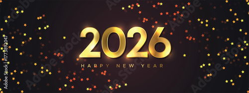 Golden Glow 2026 Luxury Festive New Year Banner