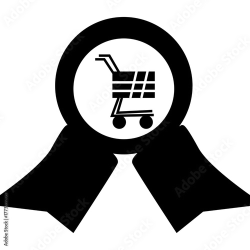 badge shopping vector glyph icon illustration