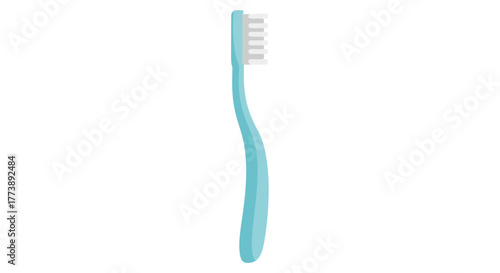 A light blue toothbrush with white bristles, shown in a simple, side-profile illustration against a plain white background