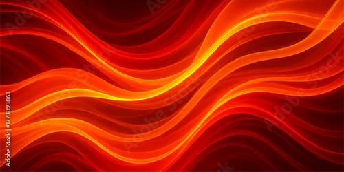 Abstract background vector with soft orange and red waves texture, flowing silk-like design and smooth motion color illustration