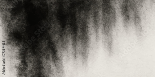 Abstract black and white smoke texture on a dark grunge wall with a subtle suggestion of waterfall motion and mist