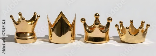 Golden metallic crowns art collection © SJarkCube