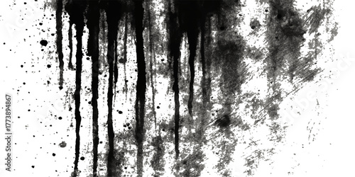 Abstract brown and grey grunge wall texture with rough, weathered, vintage paint splashes