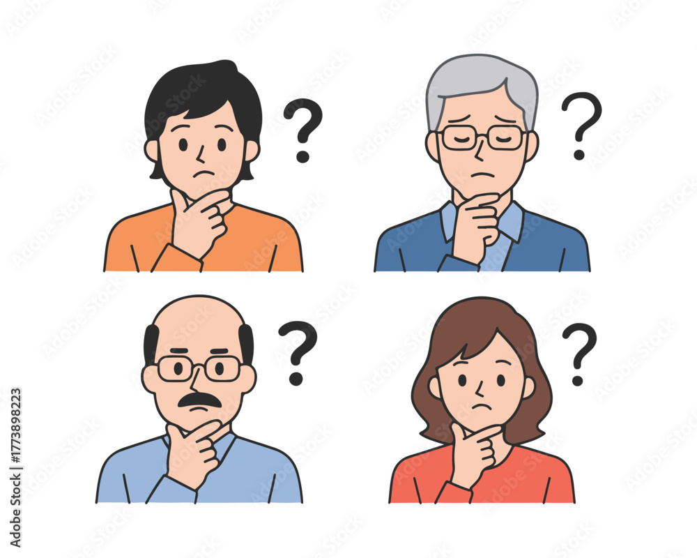 Obraz premium Worried Expression of Middle-Aged and Senior in Business Casual