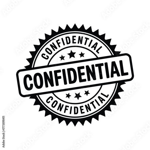 Black and white stamp clearly stating confidential information