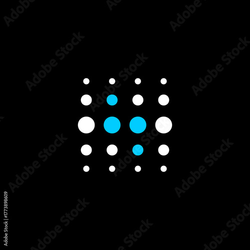 Abstract letter N logo, simple atomic N design