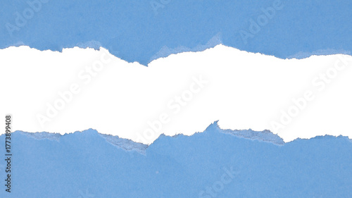 A piece of textured blue paper cut out, empty plate with copy space. Transparent PNG center cutout.