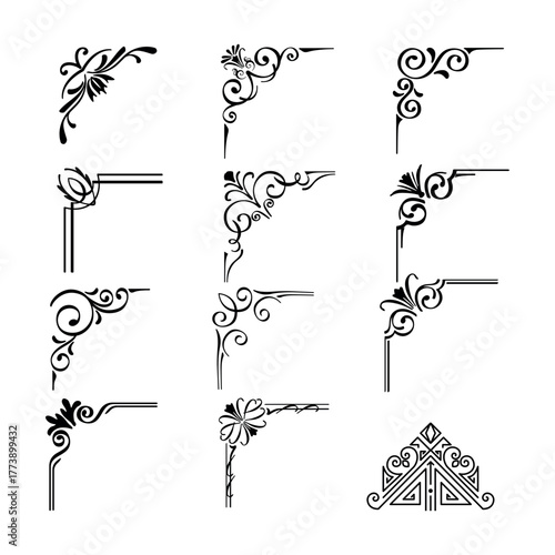 Gold vintage baroque corner ornament retro pattern antique style acanthus. Decorative design element filigree calligraphy vector. Vintage frame corner. Framer corner. Vintage Corners.