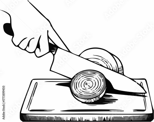 Chopping board silhouette lin...