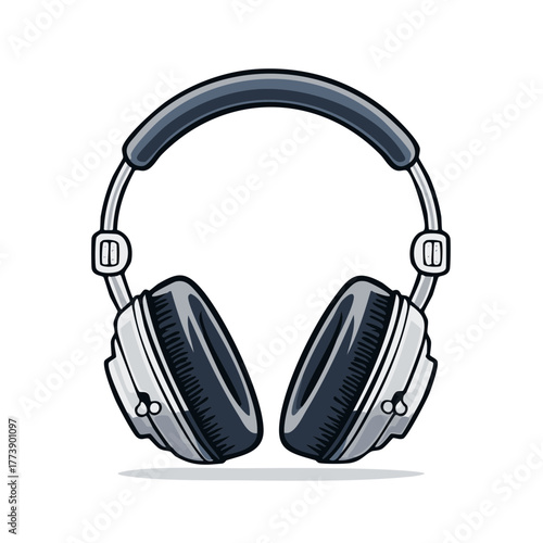 Professional Studio Headphones Vector Illustration for Music, Podcast, and DJ Concepts