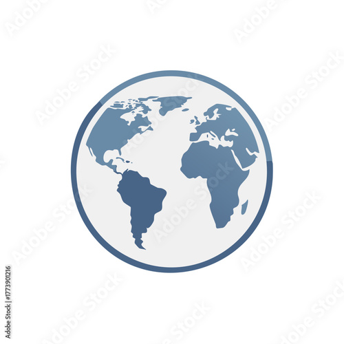 Modern Earth globe map graphic symbol for global business communication and travel
