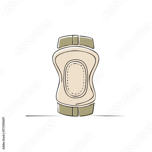 Stylized protective knee pad with straps for sports and activities