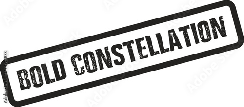 Bold Constellation text presented in a classic distressed rubber stamp for celestial themes and cosmic visuals