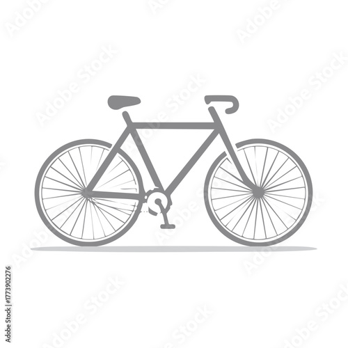 Simple Gray Line Art Bicycle Design on a White Background
