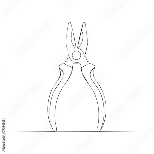 Minimalist outline illustration of wire cutters