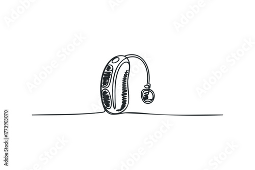 Single Line Drawing of a Hearing Aid Device